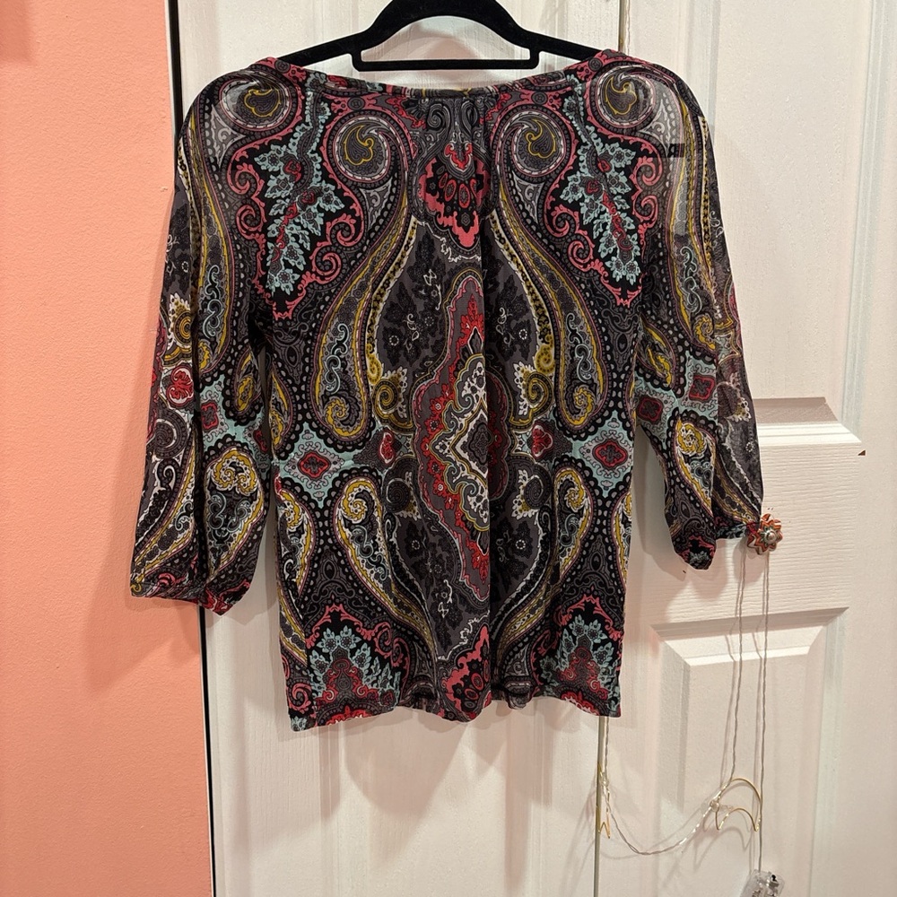 INC International Concepts Multicolor Paisley Blouse